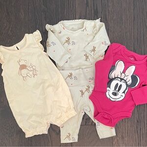 Disney Baby girl 4 piece bundle 0-3 months